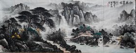 松风泉韵，山水画软片，刘宝纯， 尺寸239x96公分