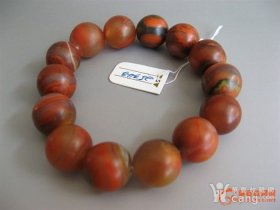 24343 直径1.6 厘米14 粒战国红玛瑙圆珠手串