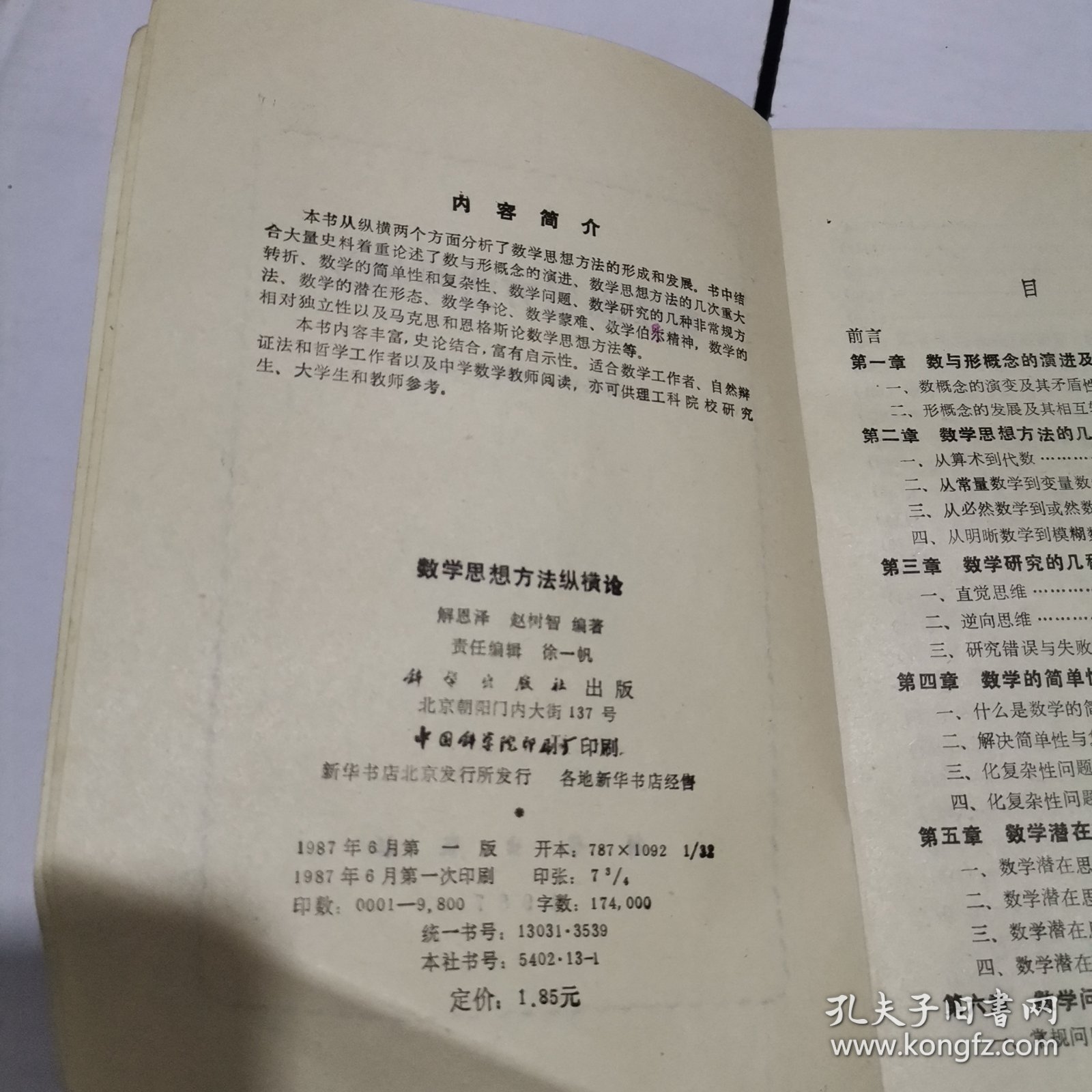 数学思想方法纵横论 k