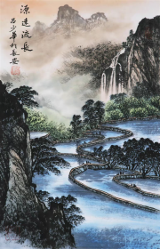 吕少华国画字画纯手绘二尺竖幅山水画