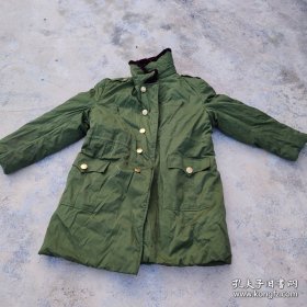 铜扣毛呢棉大衣