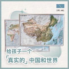 北斗 2022新版凹凸地图 中国地形+世界地形360*255mm