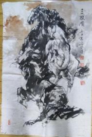 三骏图（靖浩博国画）