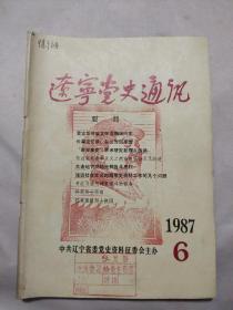 辽宁党史通讯 1987 6(封面盖有毛主席头像大红印章及审用章，详看如图)