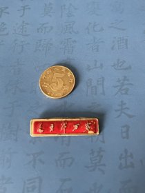 毛主席像章（条型章，天长地方章）毛主席万岁，背文，天长，尺寸：3.5X0.9㎝