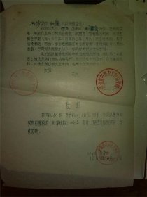 白沙公社读书口粮证明；1965年