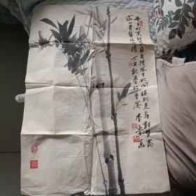 重庆名画家李鲁墨竹一幅