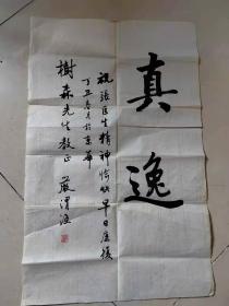 严渭渔、书法