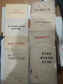 政治小册子：政府工作报告、评美国共产党声明，怎样做一个共产党员等15本合售