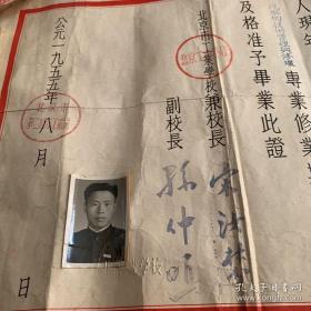 1955年 北京工业学校毕业证书