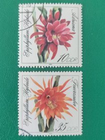德国邮票 东德 1989年昙花 2枚销