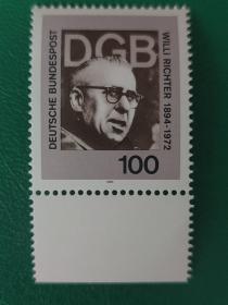 德国邮票 西德1994年劳工领袖 里希特 1全新