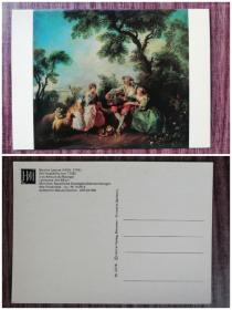 外国明信片，法国画家朗克雷，美术绘画，品如图。