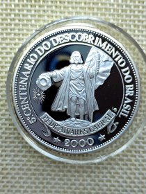 巴西2000年发现巴西500周年1盎司精制纪念银章（2） 稀少品种 38mm mz0276-0