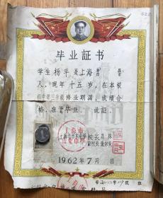 上海市东中学毕业证书