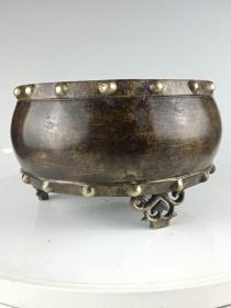 古董  古玩收藏   铜器  铜香炉   尺寸长宽高:15.5/15.5/10厘米，重量:3.5斤