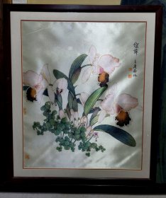 王庆升绢本花鸟（应该是印刷品）