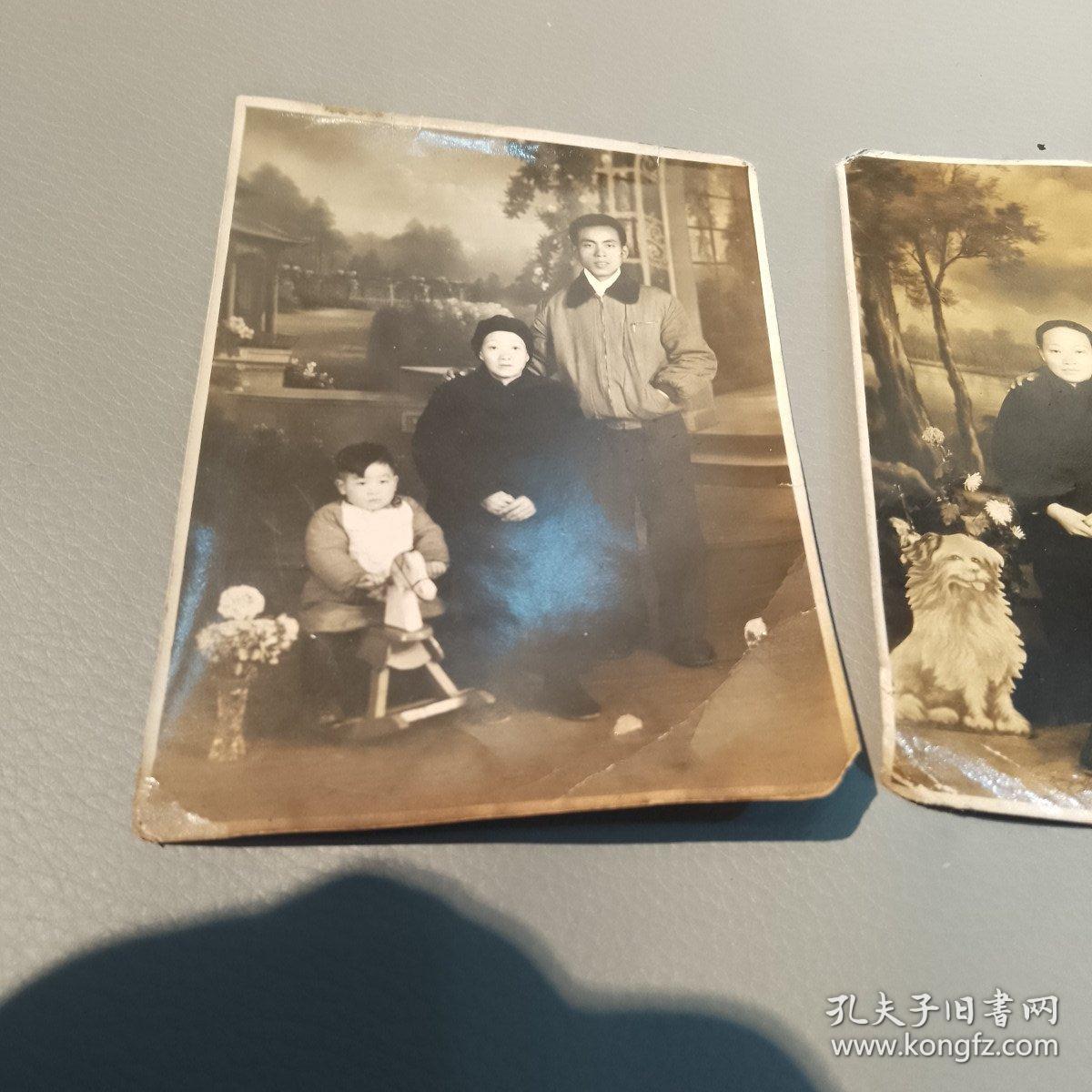 五十年代母子合影两张合售