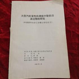 大型汽轮发电机绕组中陡前沿波过程的研究(申请清华大学工学博士学位论文)