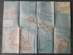 National Geographic国家地理杂志地图系列之1960年7月 Hawaii 夏威夷地图