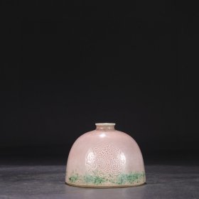 旧藏 清代 康熙豇豆红釉暗刻团龙纹太白尊