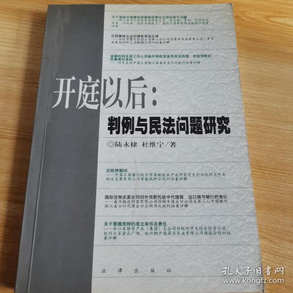 开庭以后：判例与民法问题研究