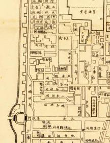 古地图1908 最新北京精细全图光绪三十四年印 京都大学。纸本大小70.1*81.18厘米。宣纸艺术微喷复制。