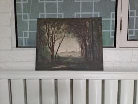 1988年北京协和医院李林临摹莫奈风景油画作品（树林的那边）