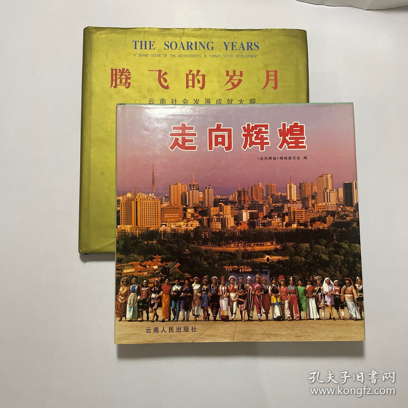 走向辉煌 +腾飞的岁月:云南社会发展成就大观:摄影集 九十年代云南画册2本合售