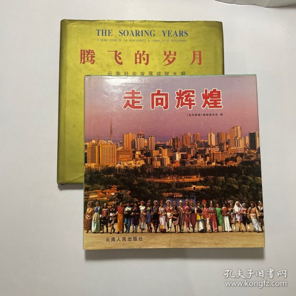 走向辉煌 +腾飞的岁月:云南社会发展成就大观:摄影集 九十年代云南画册2本合售