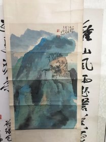 著名书画家，华拓山水立轴