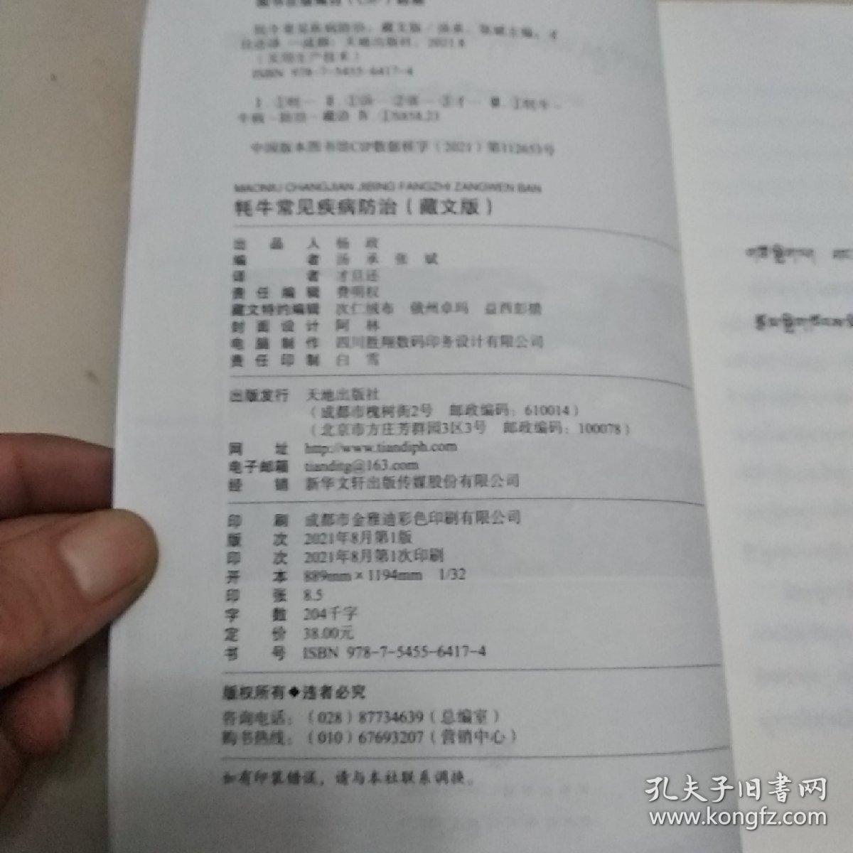 牦牛常见疾病防治（藏文版）