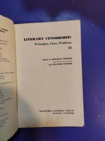 LITERARY CENSORSHIP:Principles, Cases, Problems