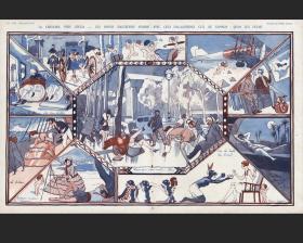 1929年大幅彩色胶印原版画巴黎人生天使