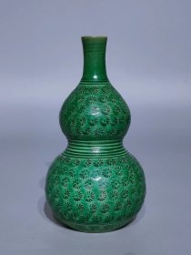 清代绿釉瓷葫芦瓶
