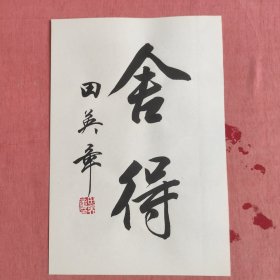 田蕴章老师胞弟田英章老师毛笔书法小品字帖题字页签名钤印单张