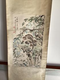 金梦石书画作品封侯图。金梦石（1869—1952左右）名龢（又说禾，疑为讹写），字梦石，以字行，江苏吴县人（又说为浙江人）。清末民初书画家，上海书画研究会会员，海上画派代表之一。工人物、花卉、翎毛。写意画，苍莽间率，笔意奔放，极具高致。