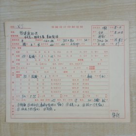 1985年三联书店责任设计赵学兰填写《性健康知识》“书籍设计印制说明”出版资料一份，自然旧，品好如图。