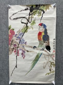 富阳：程钢花鸟，92*55cm，出版于92年新华杯浙江书画大奖赛作品选，为封面作品