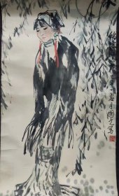 王西光助理，西北师大杨国光教授人物画