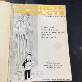 CONCRETE PRODUCTS VOL.65  NOS.1-12 JAN.-DEC. 1962   混凝土制品 月刊合订本 英文版