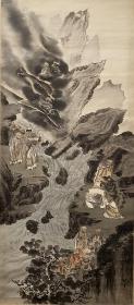 大尺幅 齐白石弟子西晴云（1881-1963）日本画家。本名西村和作，早年师从吉嗣拜山。民国3年（1914年）到中国学习书画，师从齐白石。后受吴昌硕赏识移居上海，并创立上海南画院。