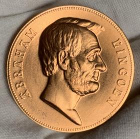 美国总统纪念章 铜章 第16任亚伯拉罕·林肯（Abraham Lincoln，1809年2月12日-1865年4月15日 33mm 20克 1993年造 实物拍摄 一物一图 按图发货 所见所得