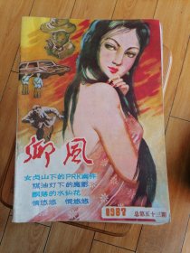 卿风总53期1987年（80年代通俗文学）封面美女，刘玉顺《女贞山下的案件》江河《煤油灯下的魔影》卢洁文《飘落的水仙花》赵巾又《情悠悠恨悠悠》，多幅插图