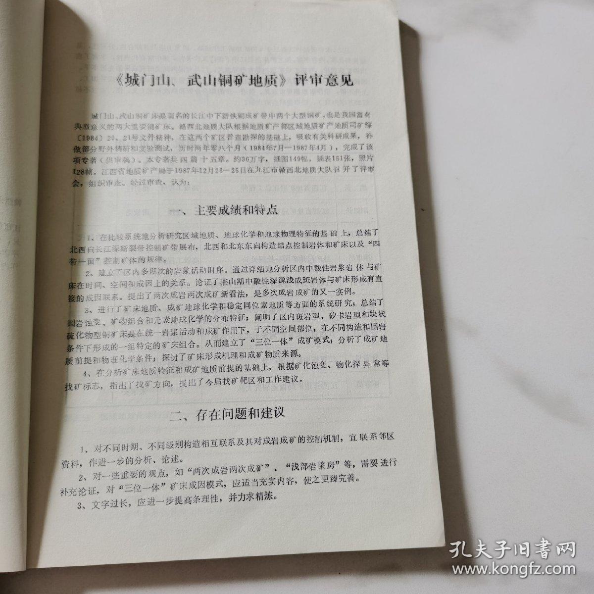 城门山武山铜矿地质