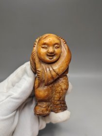 清代手把件，刘海戏金蟾，金蟾在脚下。大块头，分量杠杠的。