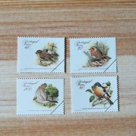 葡属马德拉 1988年 鸟类邮票 划线样票 4全MNH