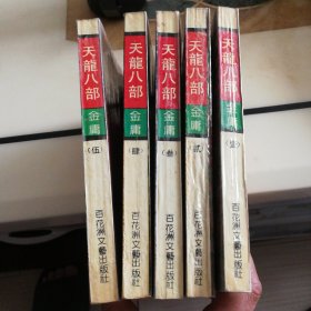 天龙八部 金庸著，1-5册全套，1992年一版一印，发行量15000套，品相完美没有涂抹勾画，原版江西人民出版社，百花洲文艺出版社出版发行。