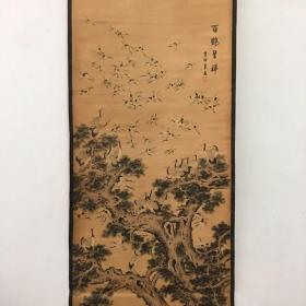 【百鹤呈祥】字画国画古玩山水画仿古中堂画名画书房客厅挂画