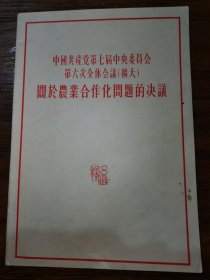 关于农业合作化问题的决议